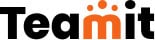 Logo de la empresa Teamit de color negro y naranja.