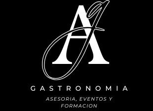 Logotipo “AG” blanco con la palabra “Gastronomía” y la frase “Asesoría, Eventos y Formación” sobre fondo negro, perfecto para catering de experiencias gourmet o eventos de team building en Barcelona.